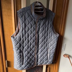 Peter Millar Quilted Gray and Brown Vest